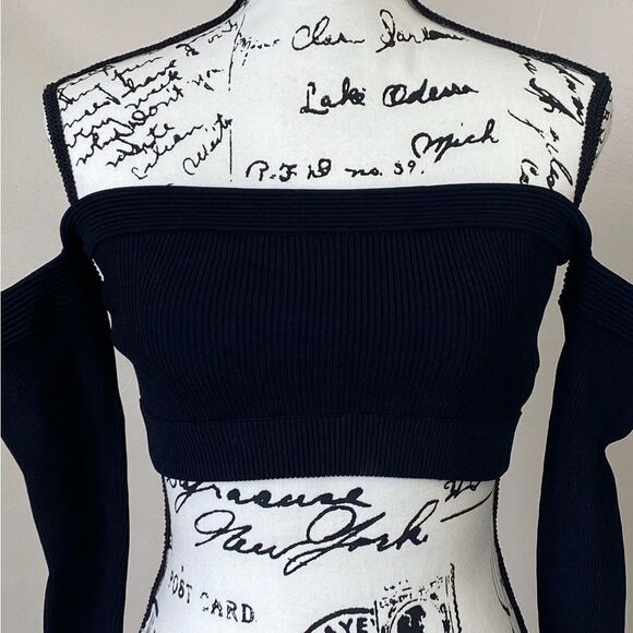 Alexander McQueen Off-The-Shoulder Crop Top size XL - Picture 6 of 12